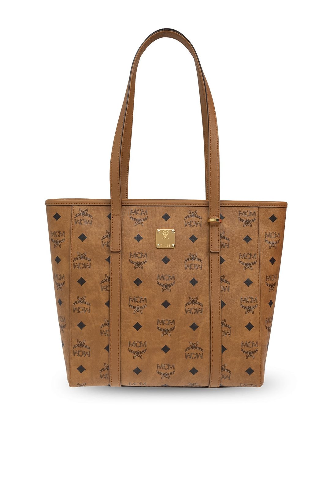 バッグ MCM VISETOS MONOGRAM LOGO HAND BAG PORCH Shop MCM Monogrammed Logo Plaque Tote Bag on Sale at