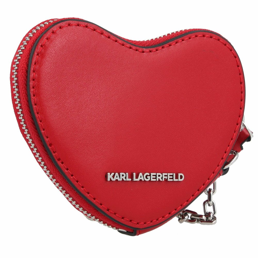 칼 라거펠트 로고 플라크 하트 쉐입 코인 펄스