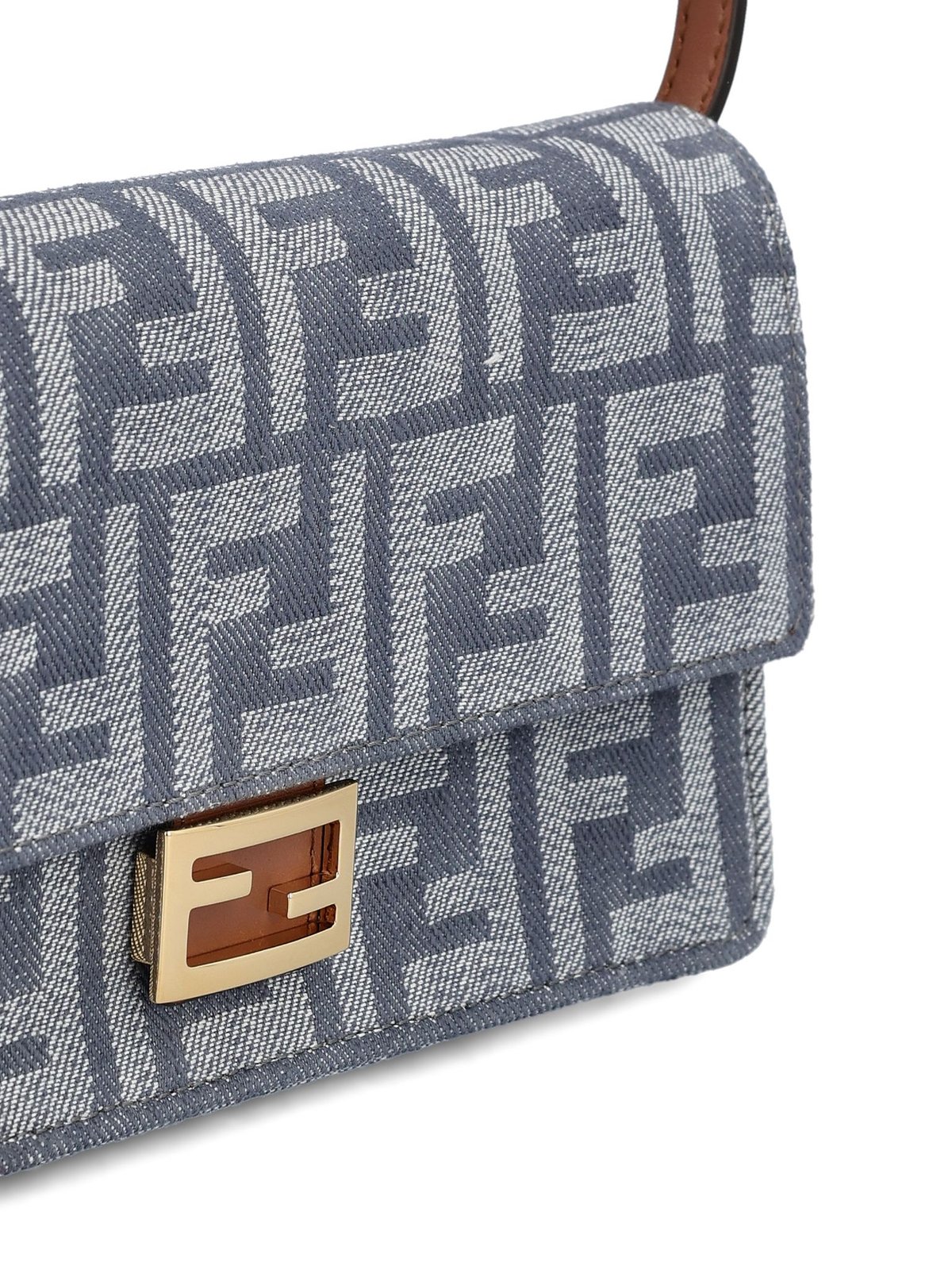 Fendi Baguette FF Jacquard Chain-Linked Wallet