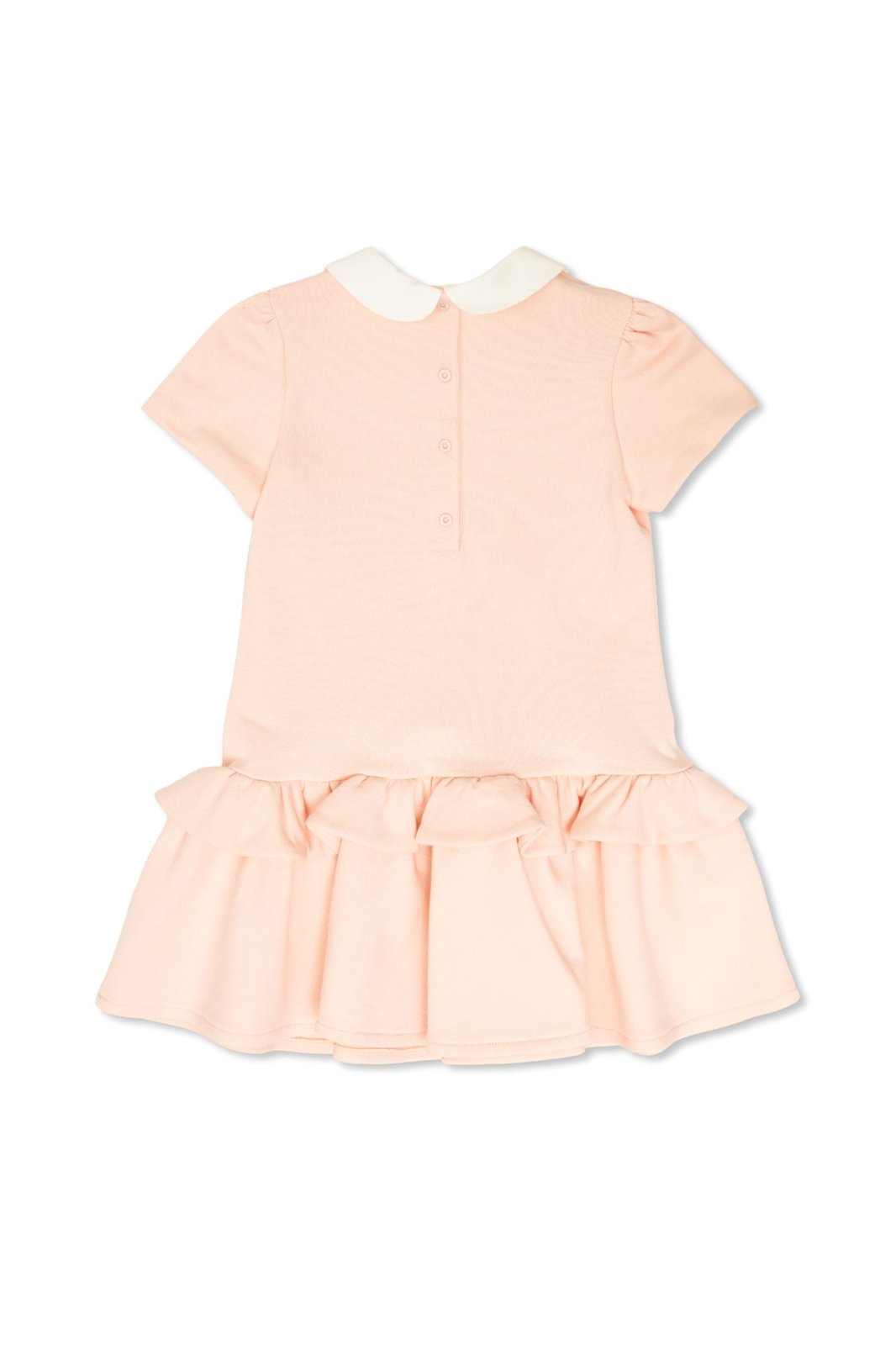 Fendi Kids Short Sleeve Ruffled Trim Dress