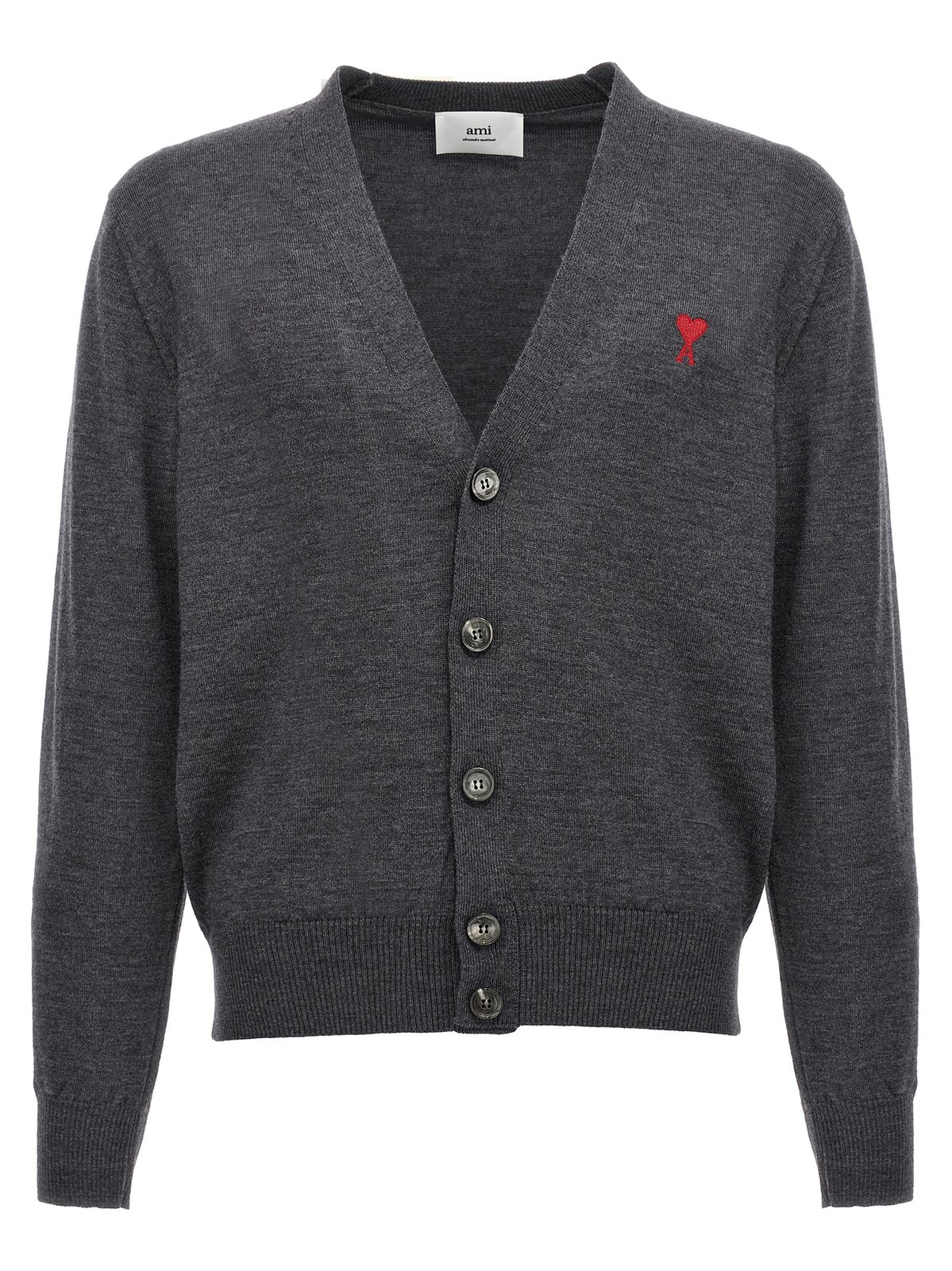 AMI Paris Ami de Coeur Logo Embroidered Buttoned Cardigan