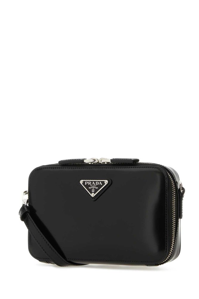 Prada Logo Plaque Zipped Crossbody Bag – Cettire