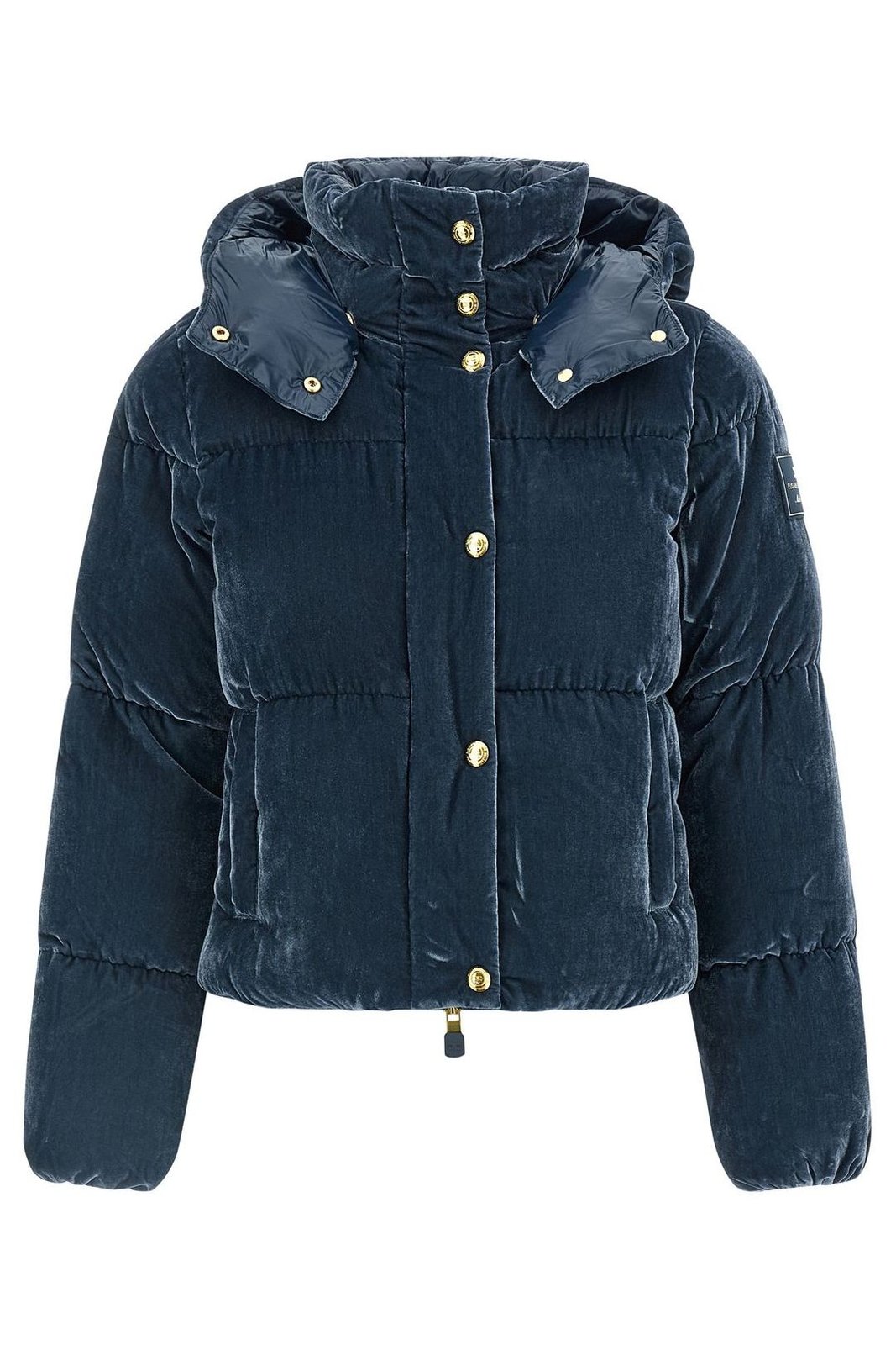 Elisabetta Franchi Hooded Velvet Down Jacket