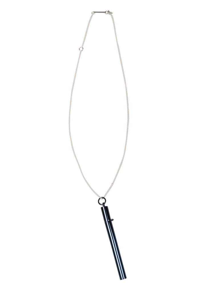 Silver Necklace with Cigarette Case Pendant
