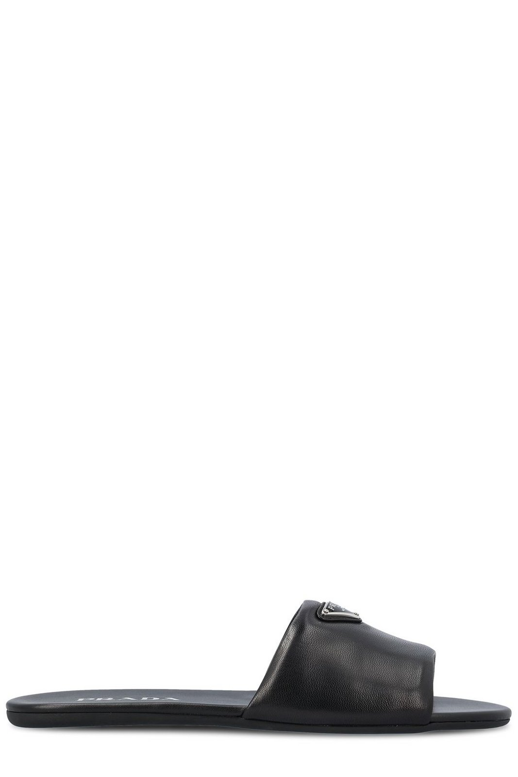 Prada Triangle-Logo Slip-On Sandals