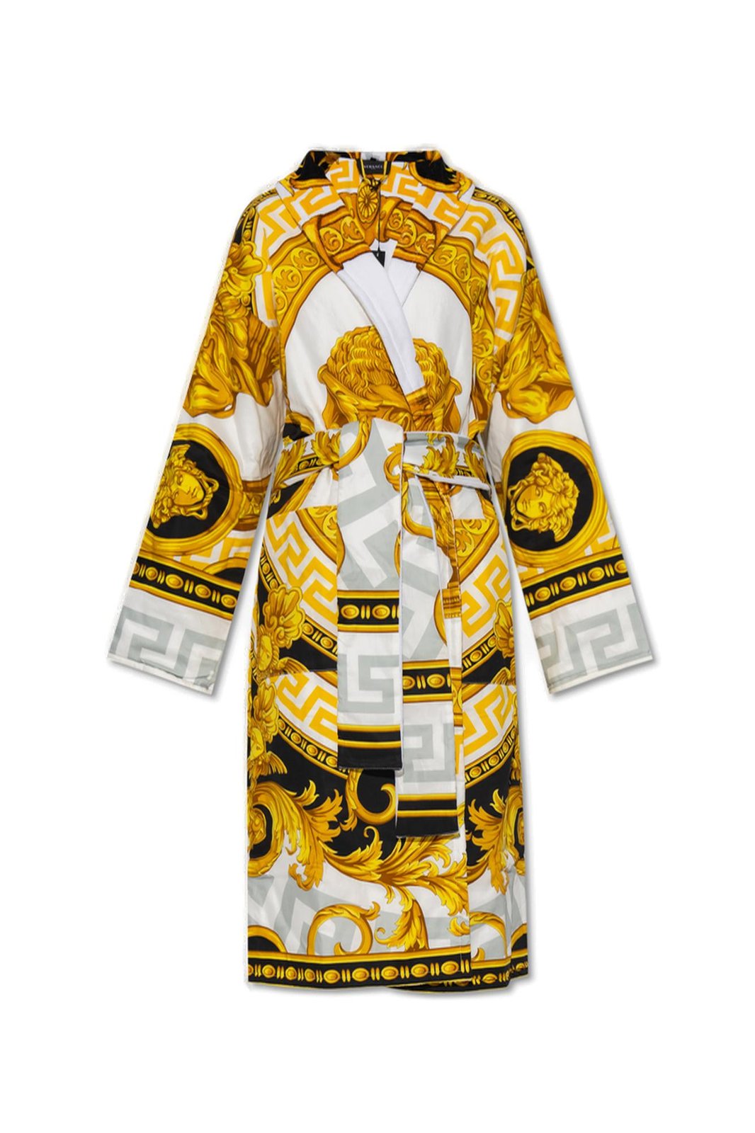 Versace badjas met barokprint en riem