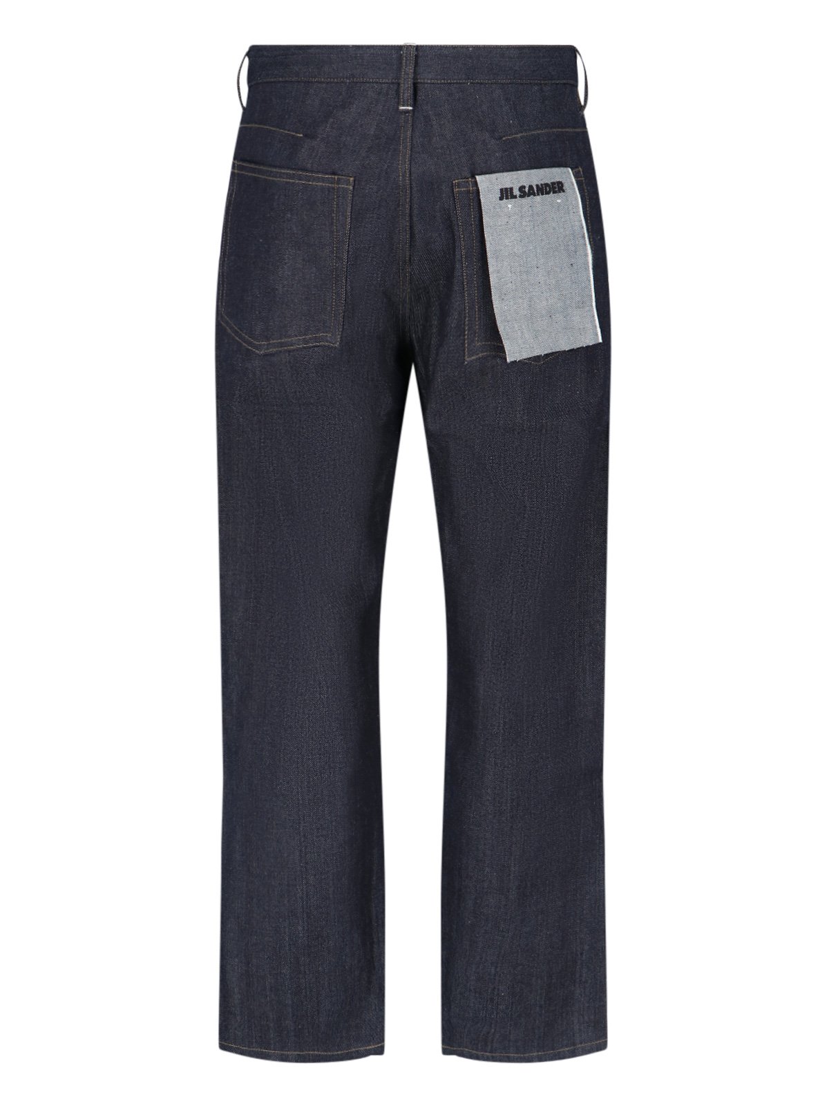 Jil Sander Logo Patch Straight Leg Jeans