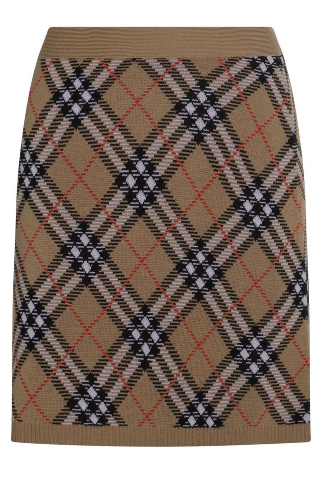 Burberry Checked Knitted Midi Skirt