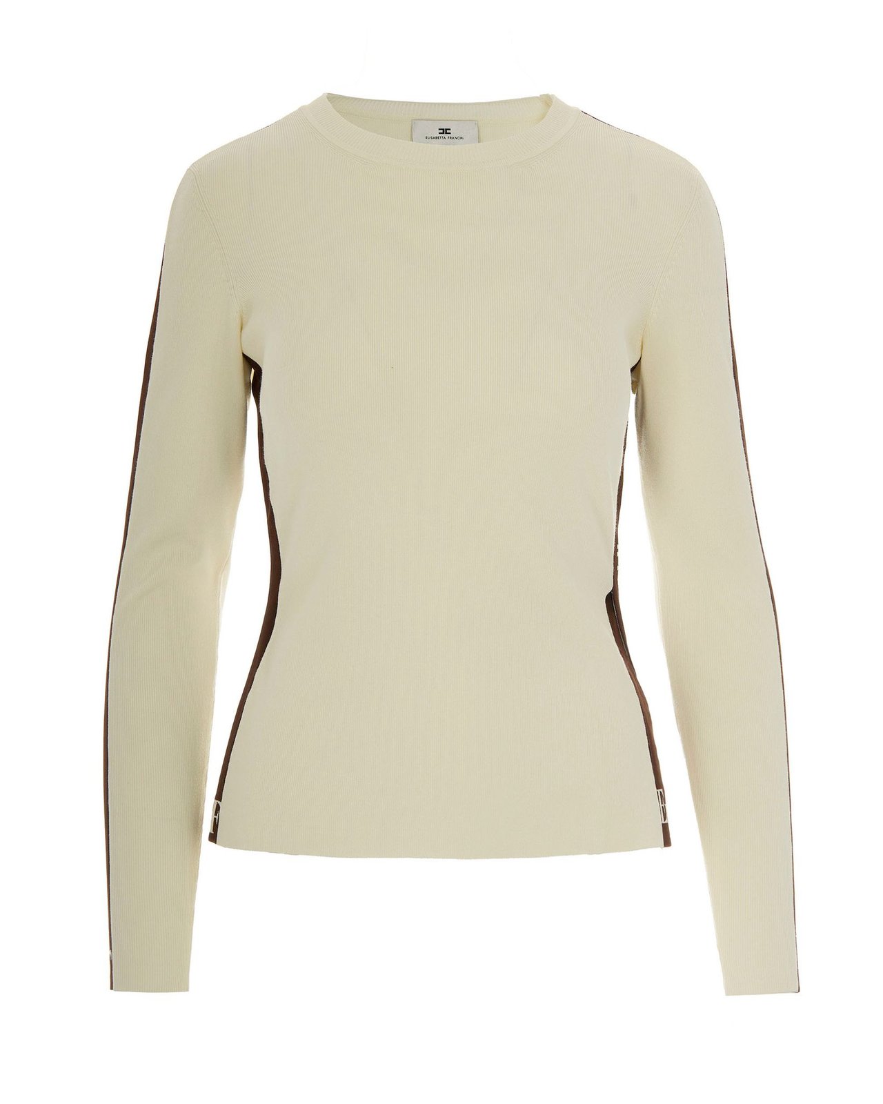 Elisabetta Franchi Crewneck Side Slit Top