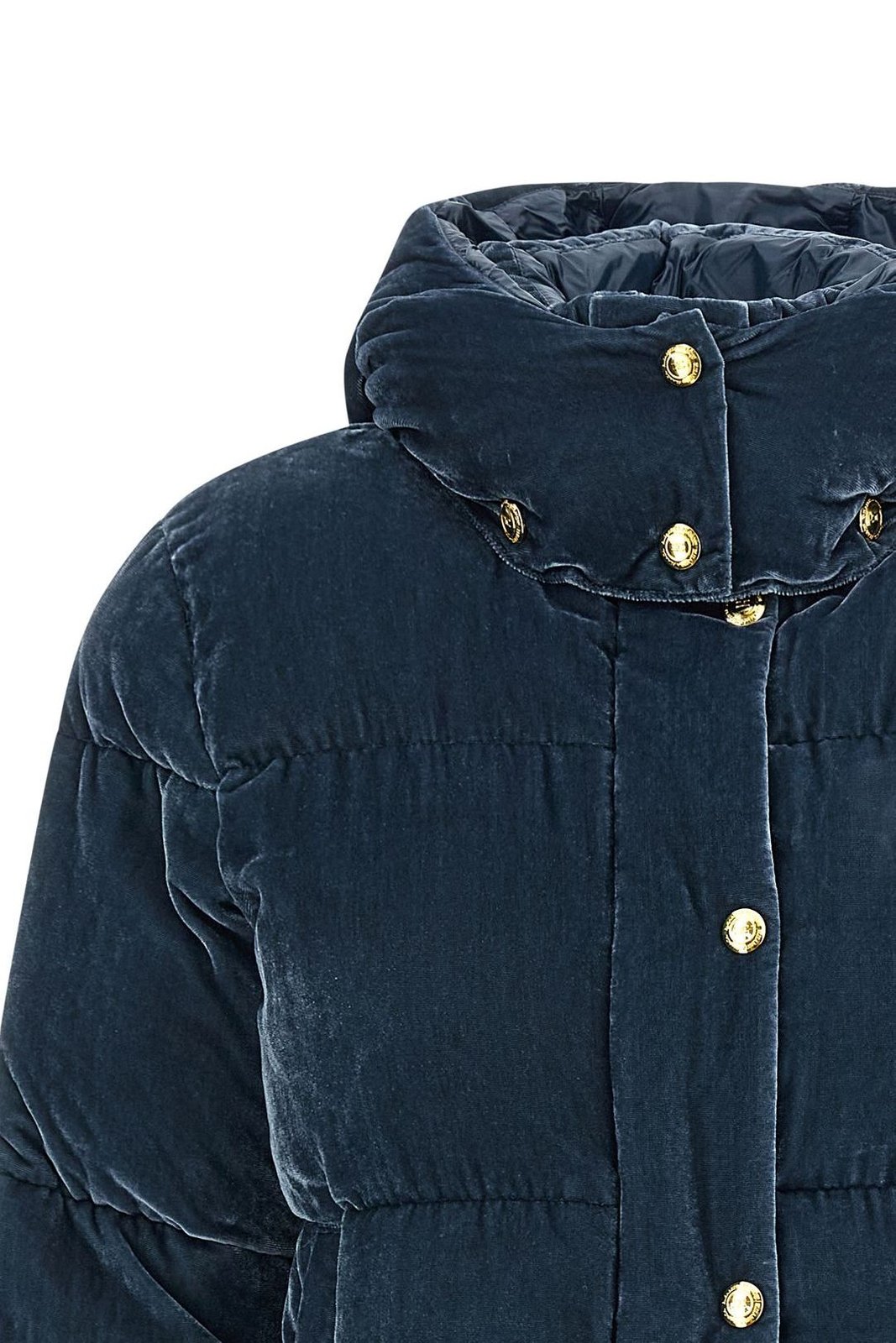 Elisabetta Franchi Hooded Velvet Down Jacket