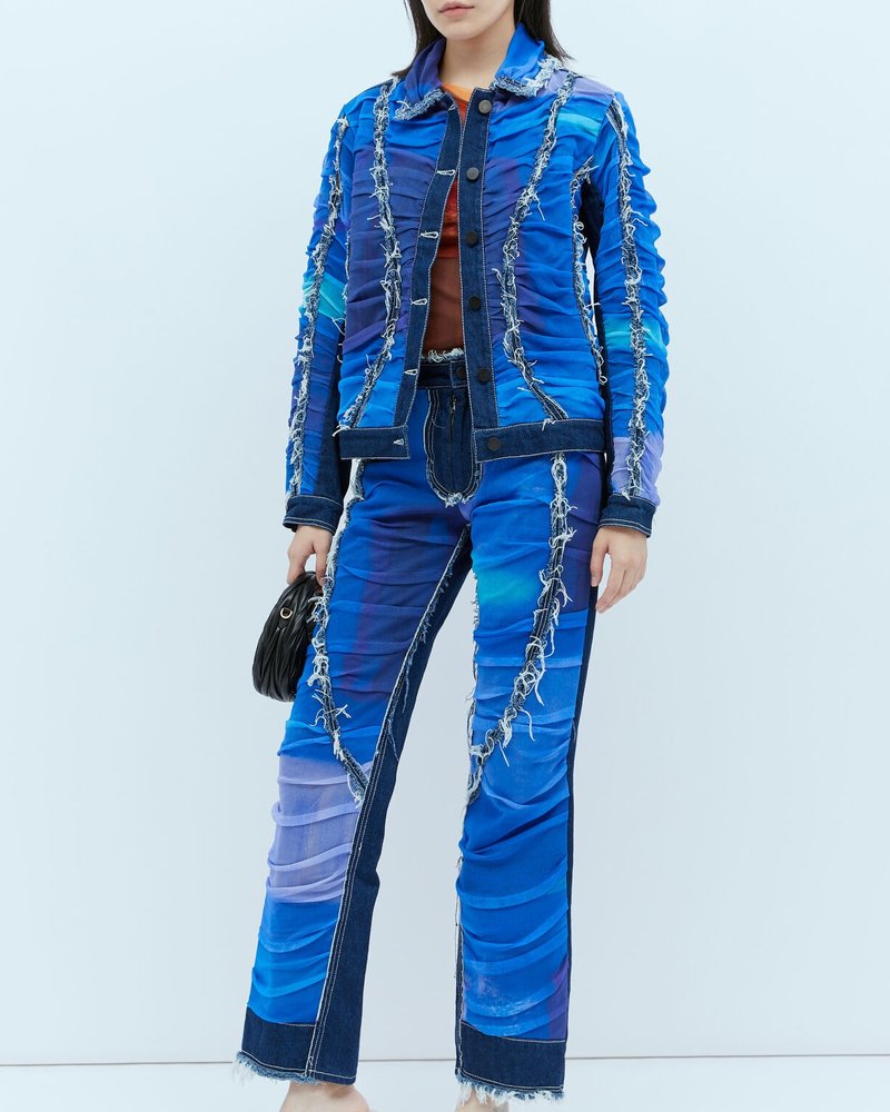 Paula Canovas Del Vas 메쉬 디자인 데님 진