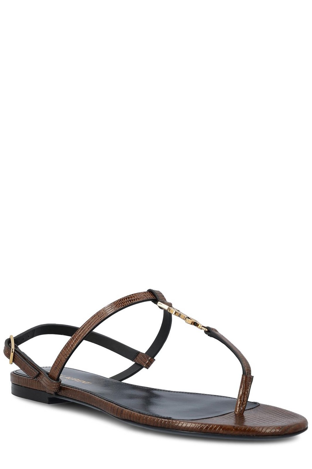 Saint Laurent Logo Plaque Open-Toe Sandals