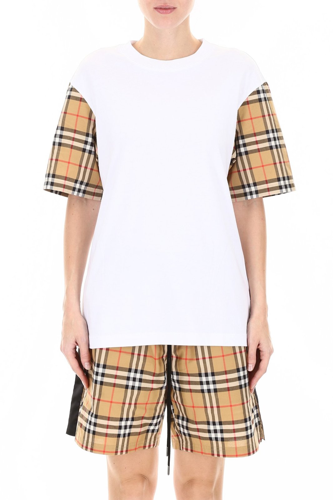 Burberry Serra Checked Sleeve T-Shirt 