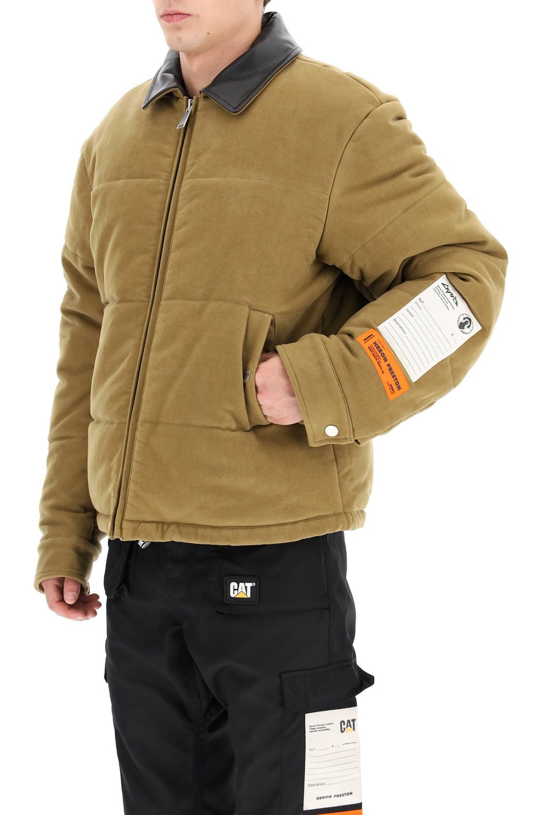 Contrast collar puffer jacket Clearance