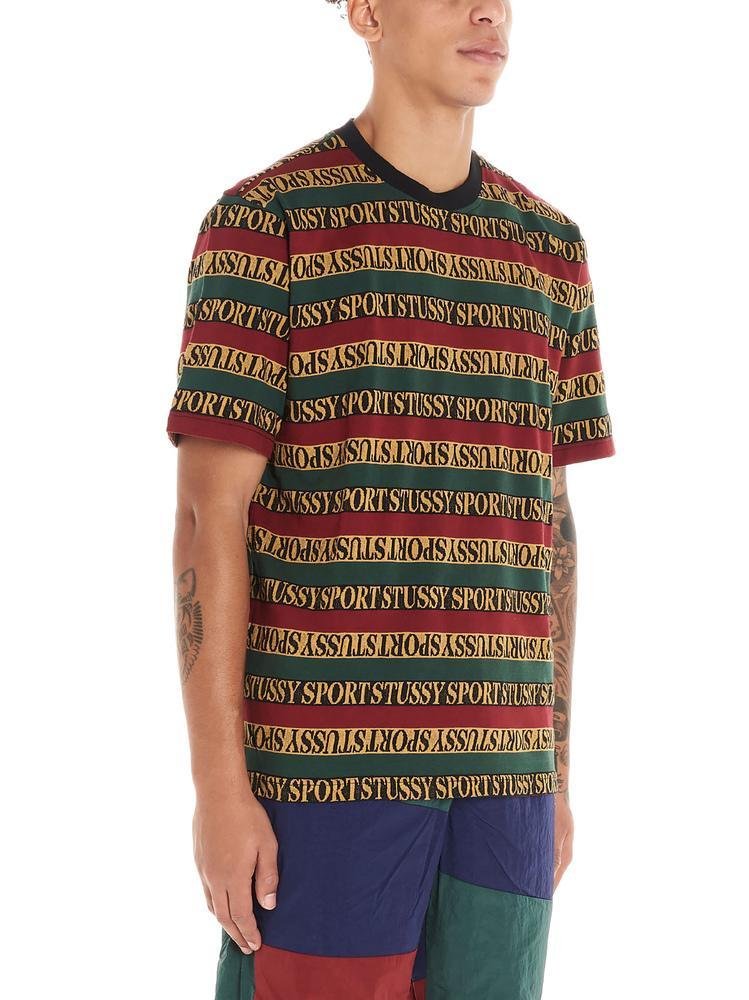Stüssy Striped Logo Print T-Shirt – Cettire 