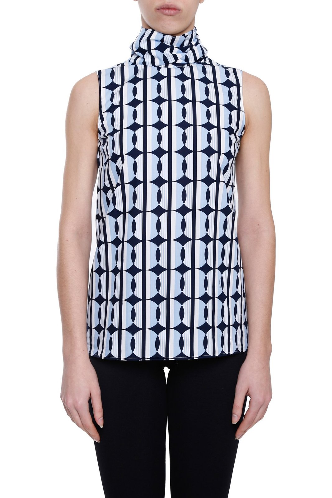 Miu Miu Printed Sleeveless Neck Tie Top