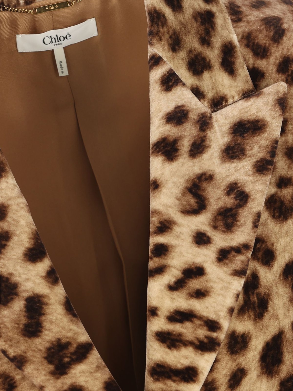 Chloé Leopard Printed Single-Breasted Jacket