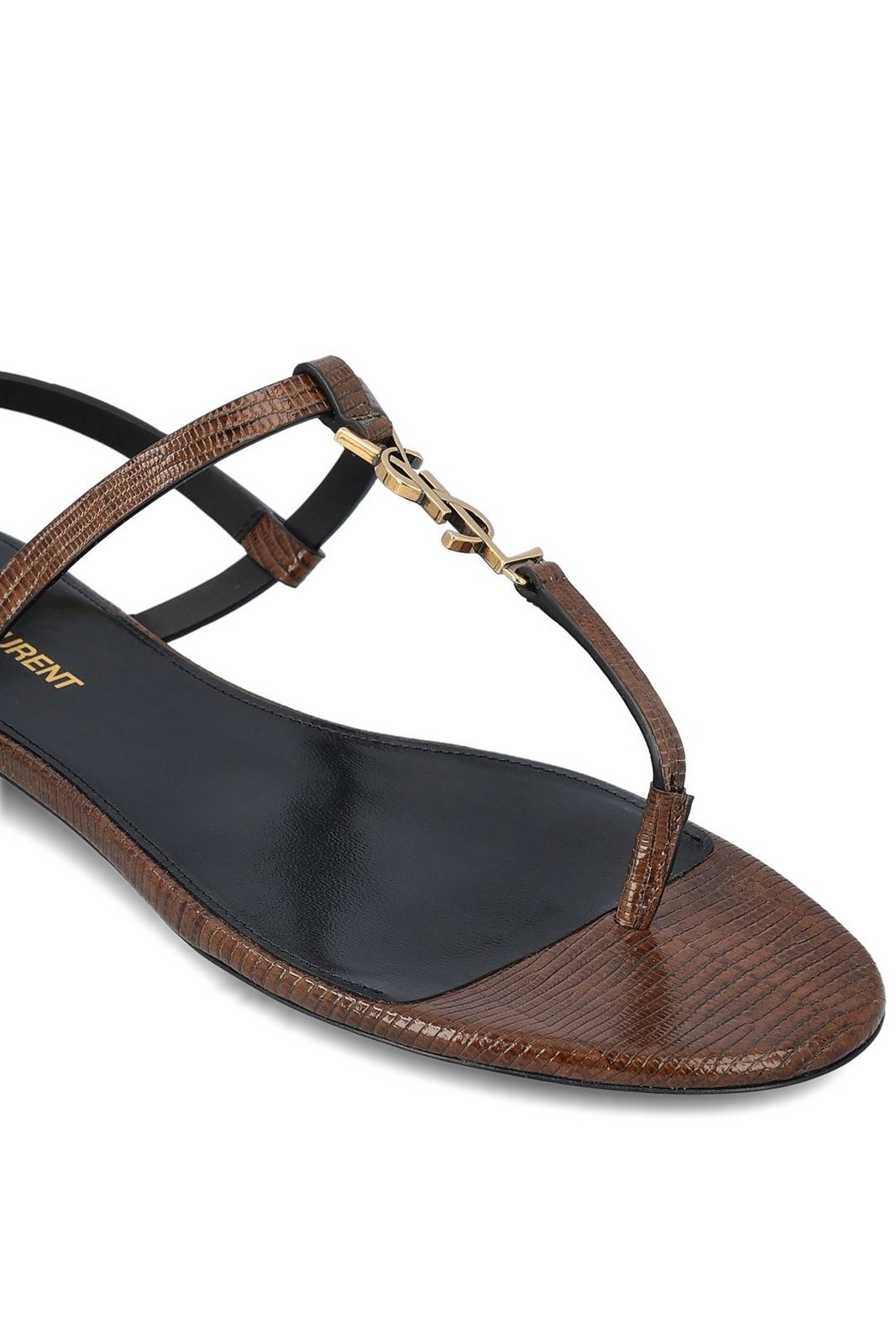 Saint Laurent Logo Plaque Open-Toe Sandals