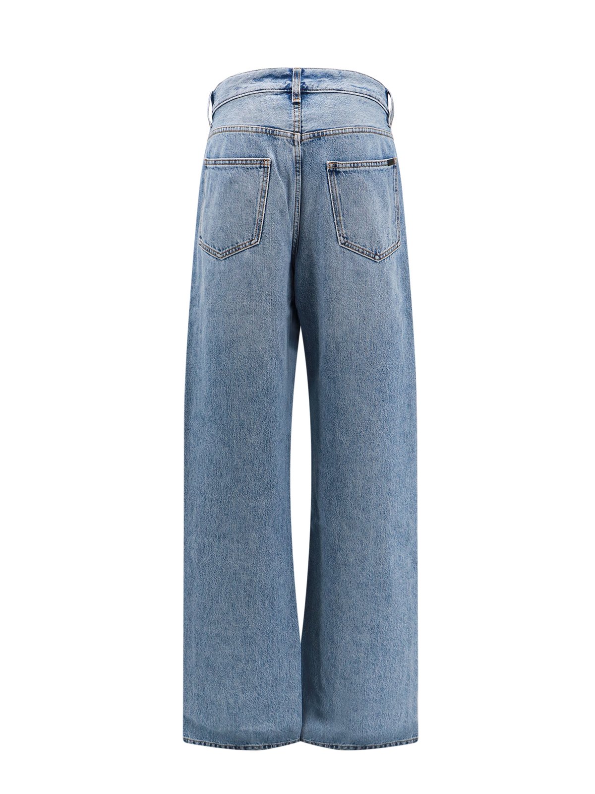 Saint Laurent Logo Patch Straight Leg Jeans