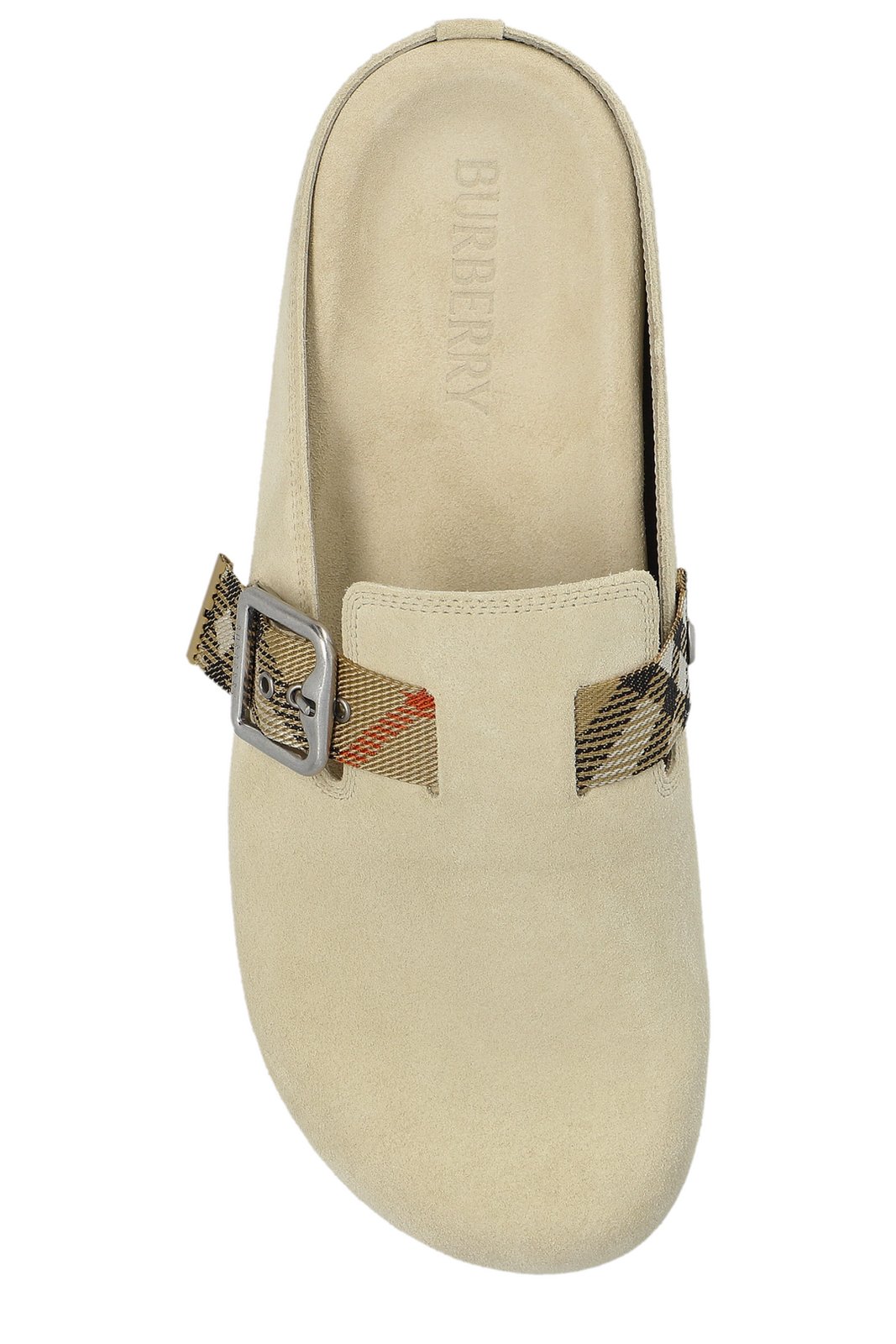 Burberry Urchin Checked Side-Buckle Clogs