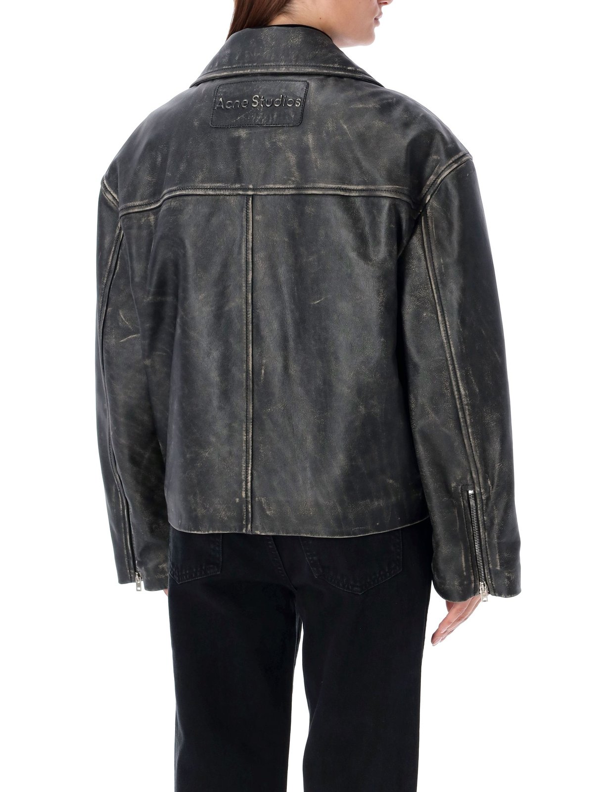 Acne Studios Logo Embossed Lilket Biker Jacket – Cettire
