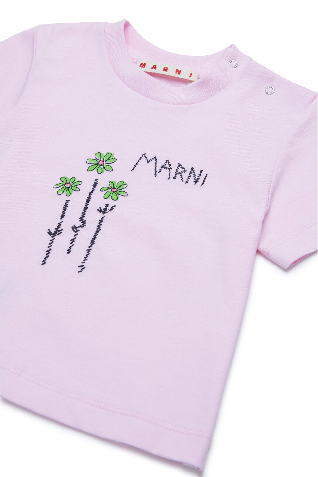 Marni Kids Logo Embroidered Crewneck T-Shirt