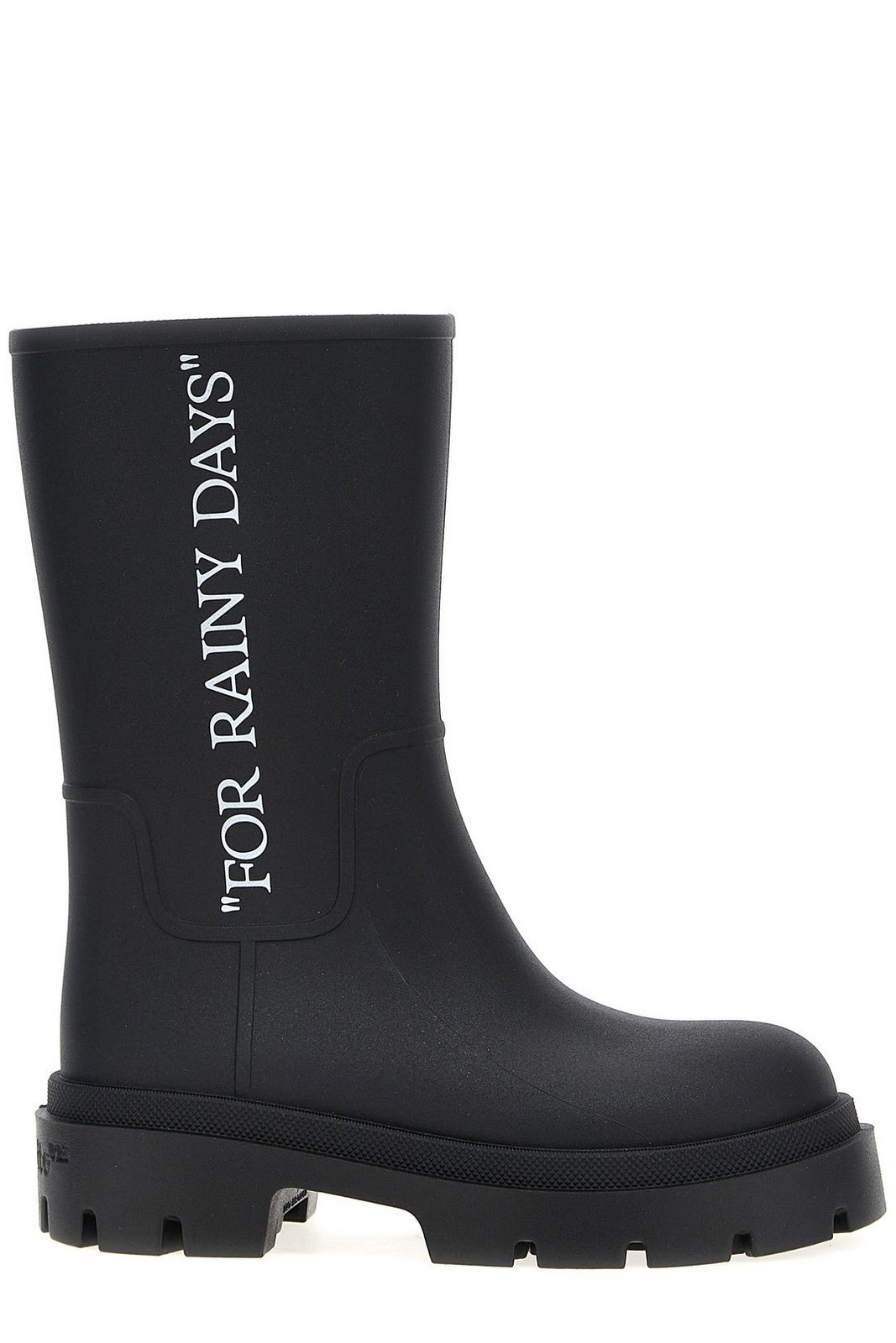 Off-White Slogan Printed Round Toe Boots