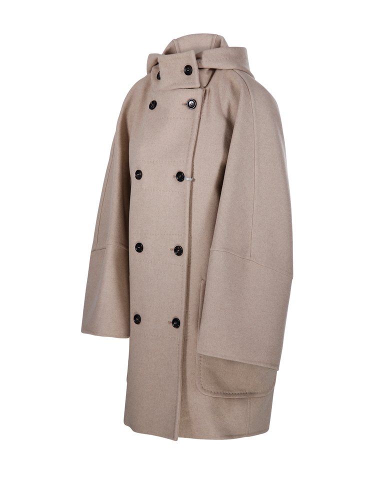 MAXMARA 후드 버튼업 코트