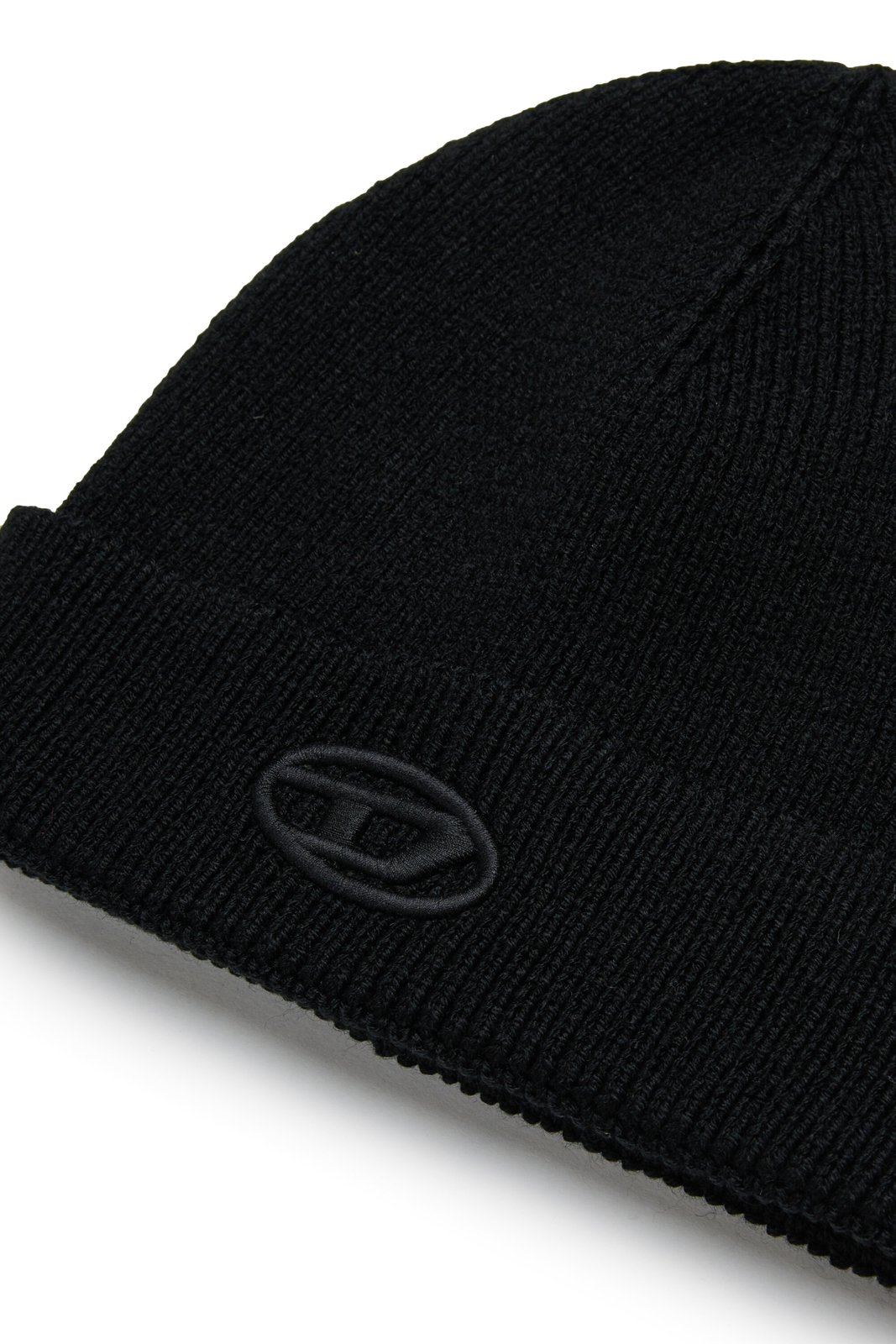 Diesel Kids Oval-D Logo Embroidered Knitted Beanie