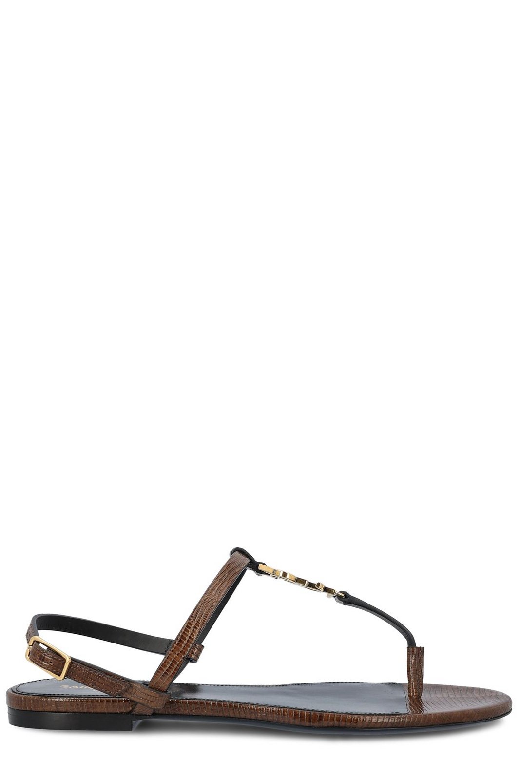 Saint Laurent Logo Plaque Open-Toe Sandals