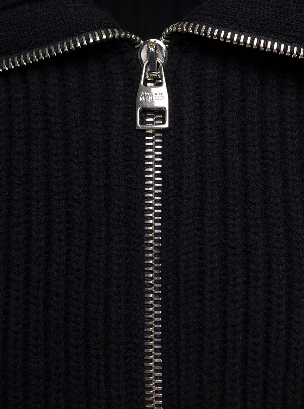Shop Alexander McQueen Ribbed Knit Zip-Up Cardigan on Sale