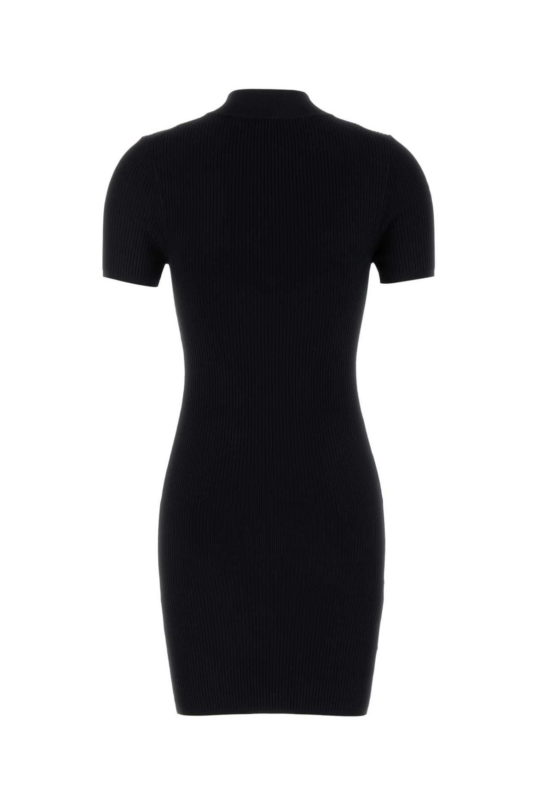 Miu Miu Short-Sleeved Ribbed Mini Dress