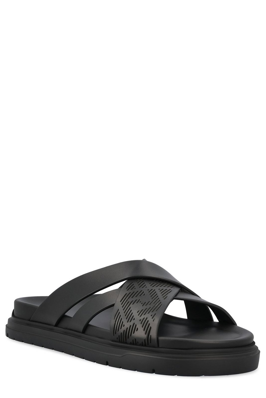 靴 FENDI FF Cross Band Slide Black Brown Fendi Men's FF Logo Slide Sandals | Neiman Marcus