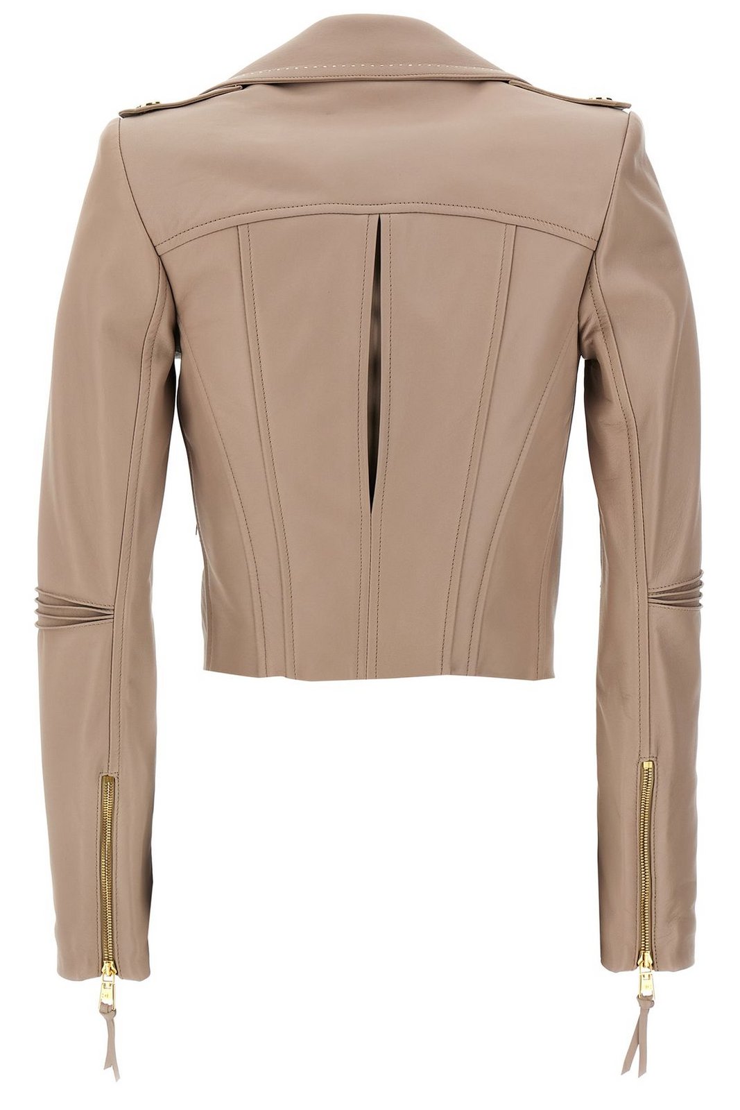 Elisabetta Franchi Contrasted Topstitching Biker Jacket