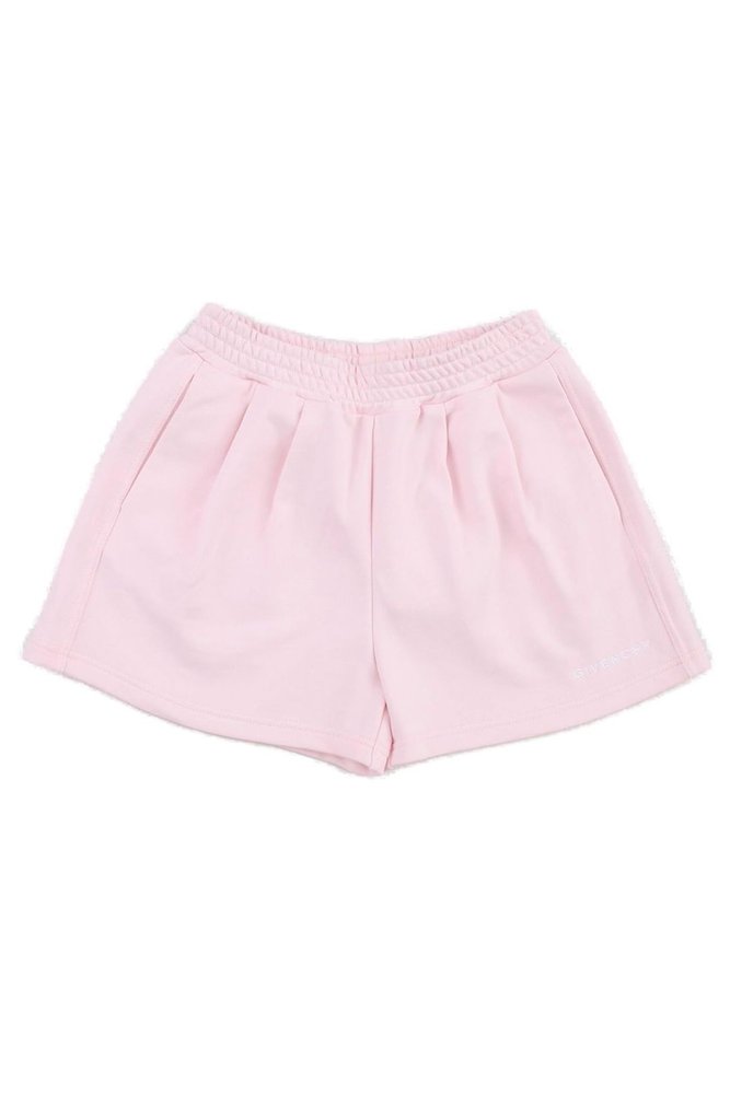Givenchy Kids 엘라스틱 웨이스트밴드 플리츠 반바지