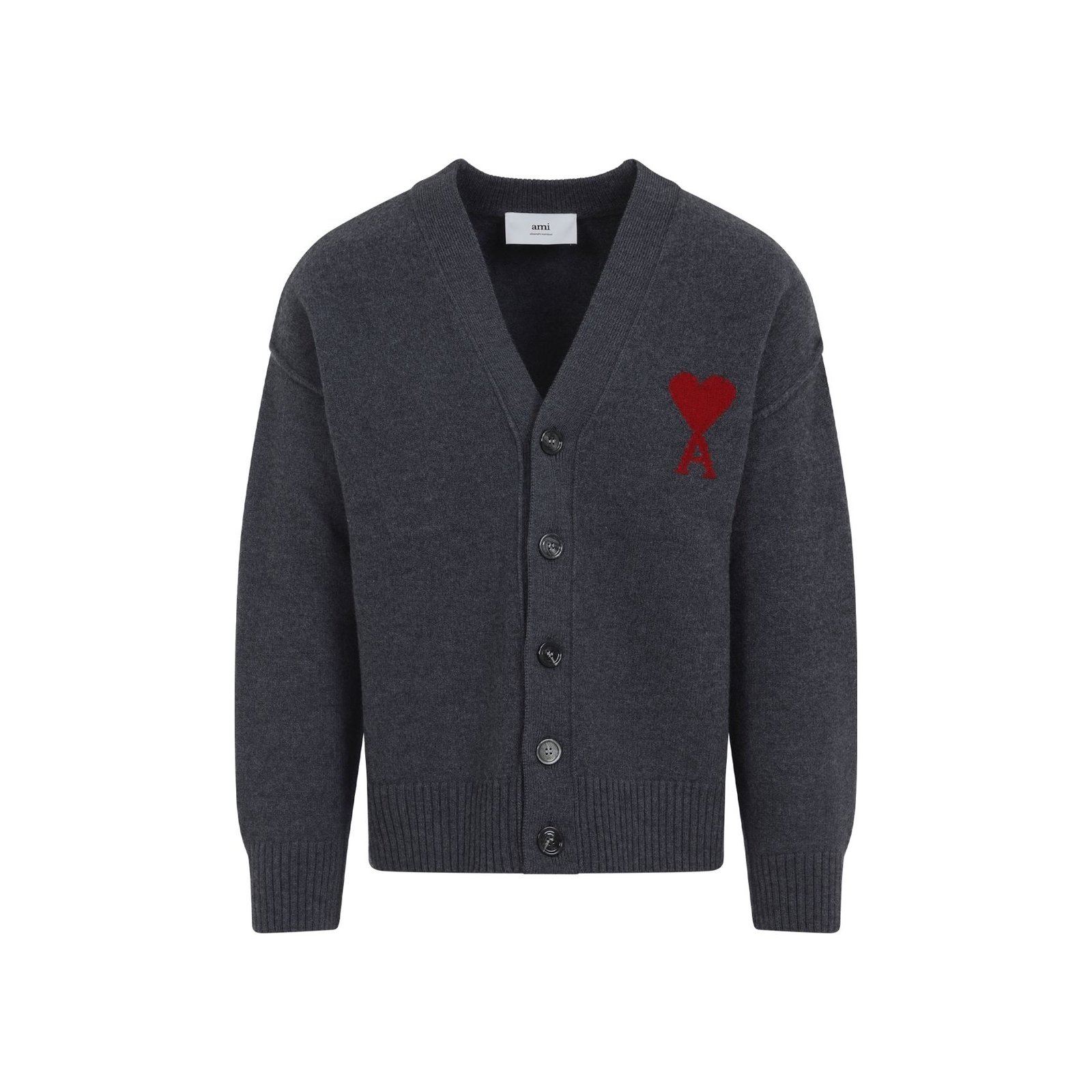 AMI Paris Ami de Coeur V-Neck Cardigan