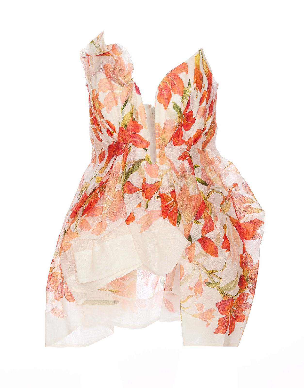 Zimmermann Tranquillity Printed Draped Asymmetric Top – Cettire