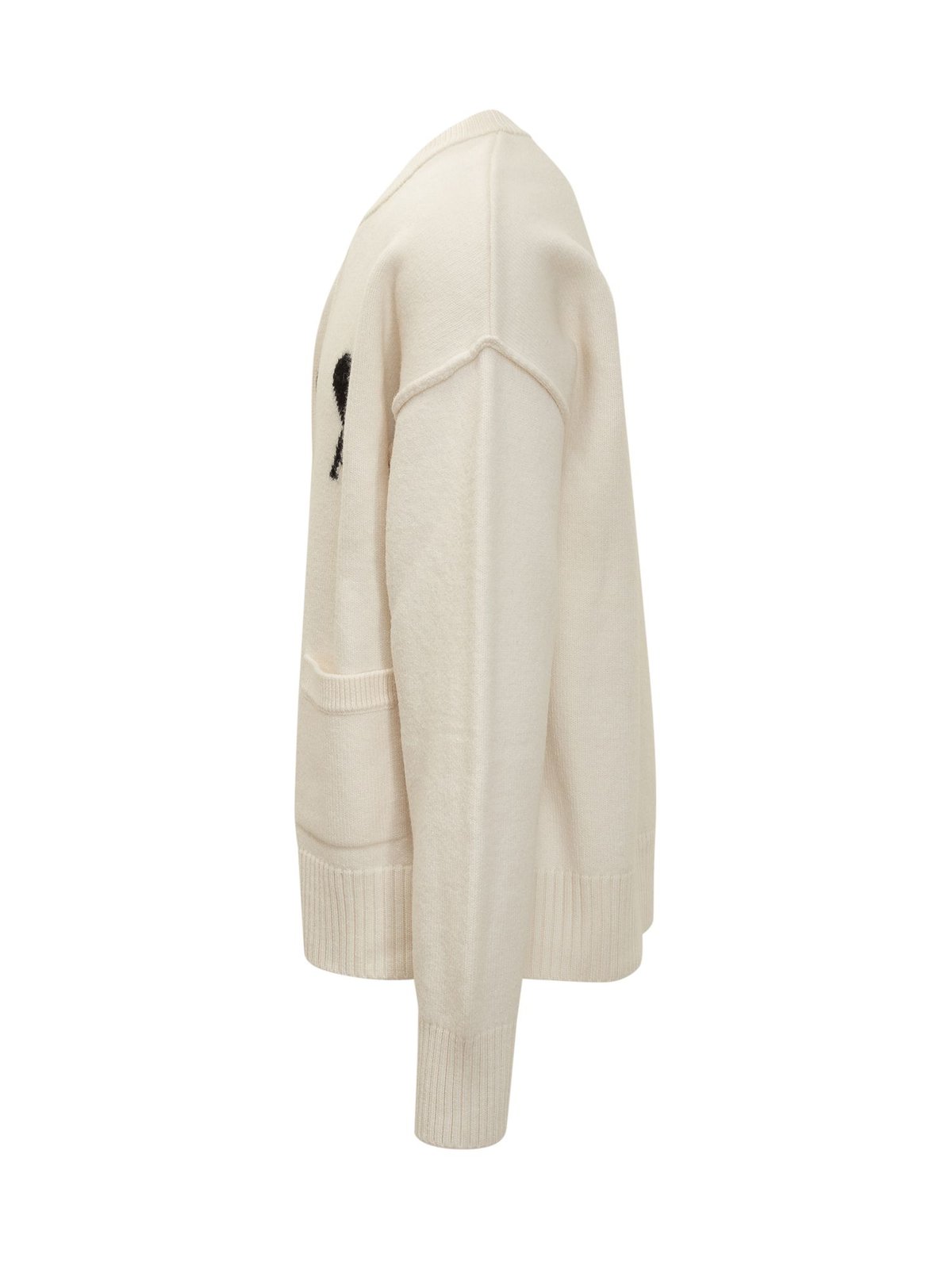 AMI Paris Logo Intarsia Cardigan