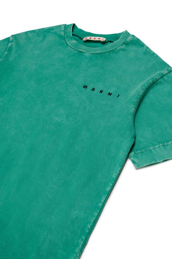 Marni Kids 로고 워시드 티셔츠