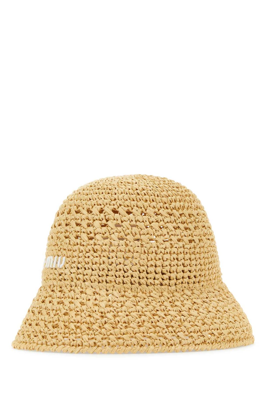 Miu Miu Logo Embroidered Crochet-Knit Bucket Hat