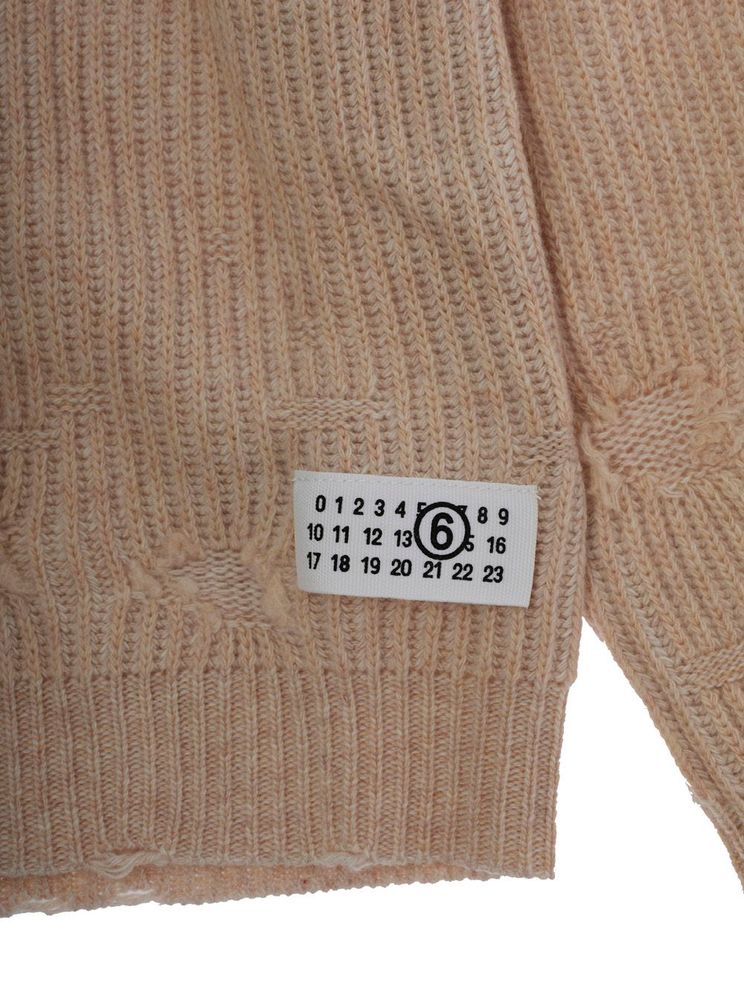 MM6 Maison Margiela Kids 로고 패치 니트 스웨터