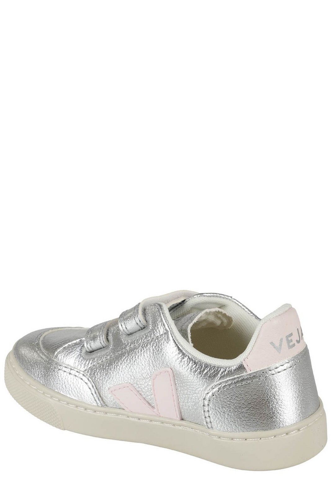 Veja Kids V-12 ChromeFree Metallic Touch-Strap Sneakers