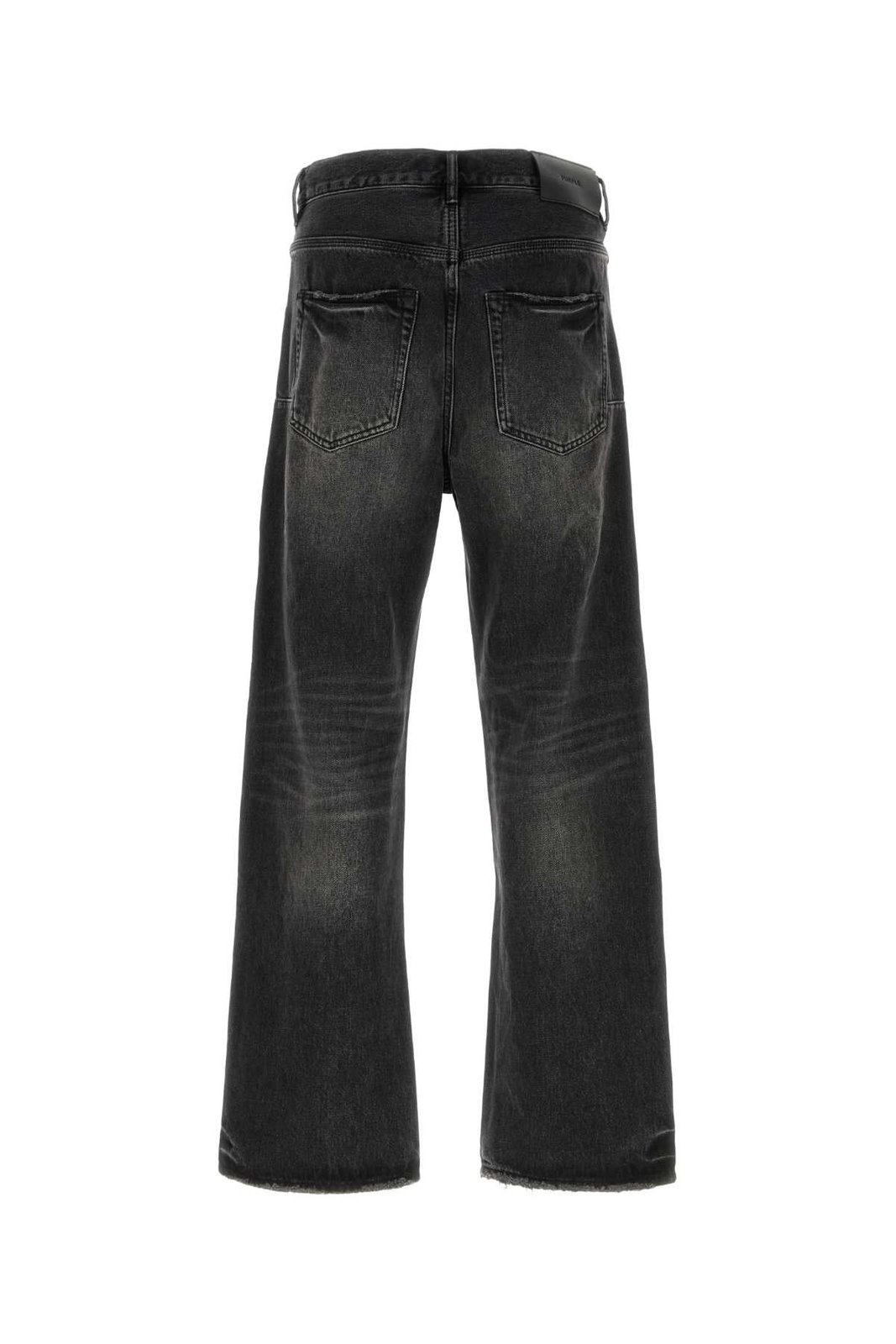 Purple Denim Distressed Straight Jeans