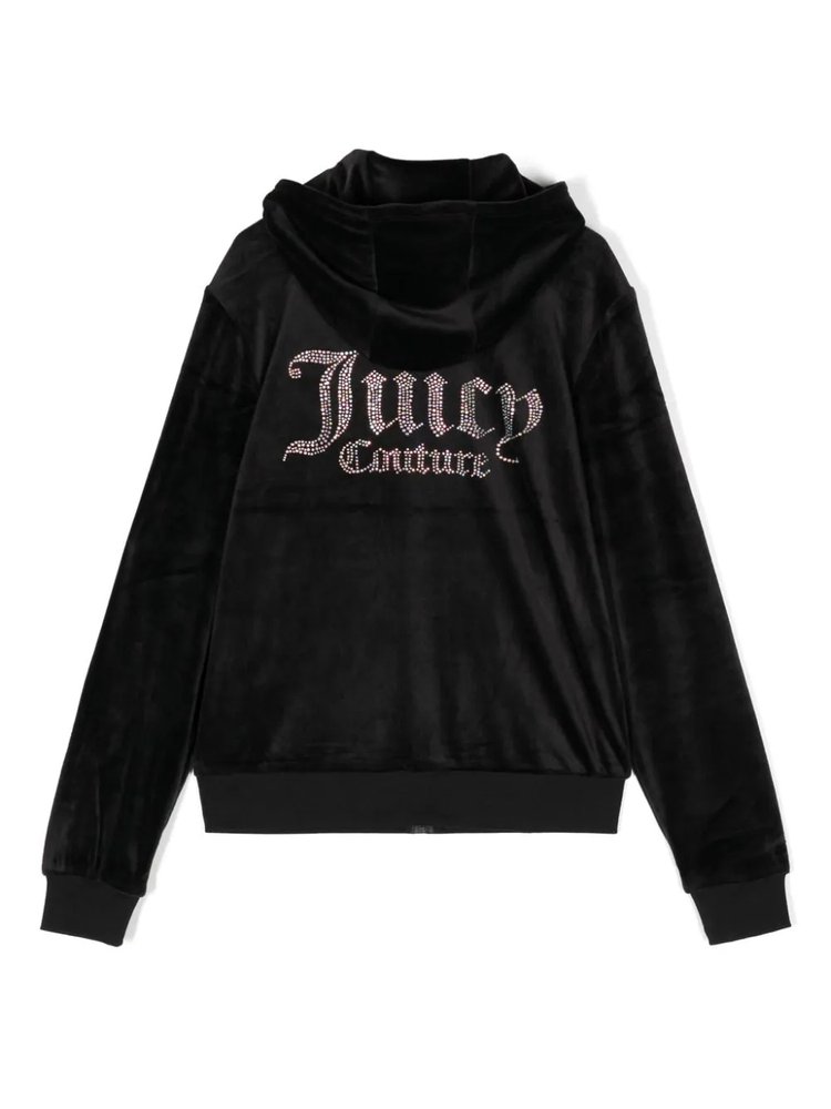 Juicy Couture Kids 로고 장식 드로스트링 후드티