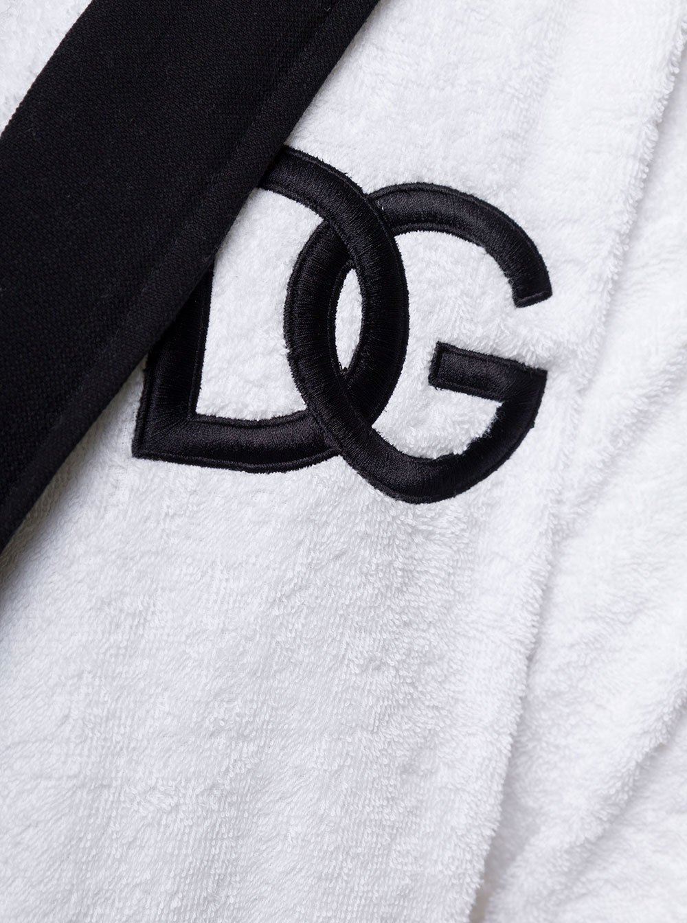 Dolce & Gabbana Logo Embroidered Terry Bathrobe