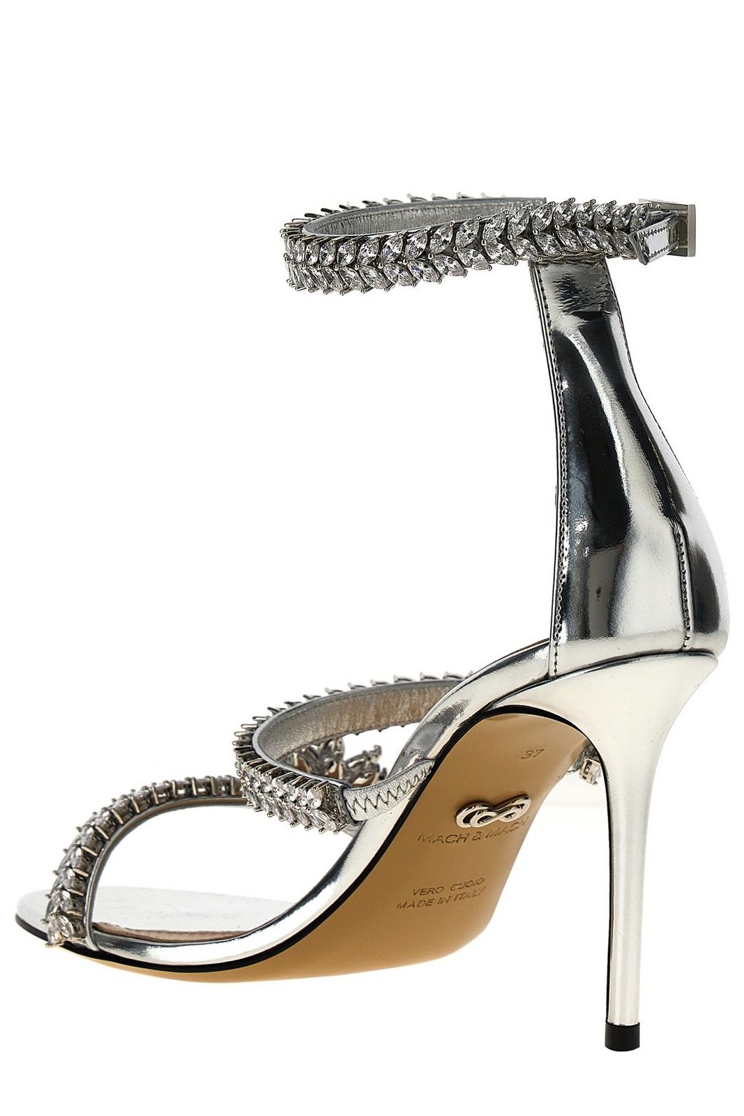 Mach & Mach Embellished Ankle Strap Sandals