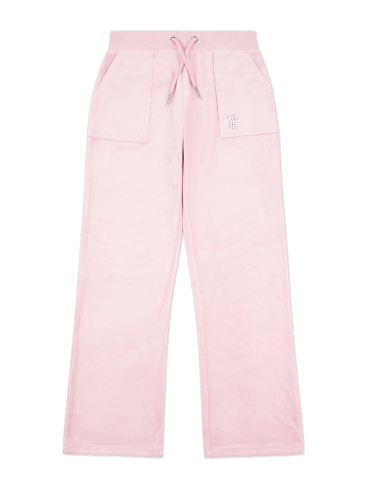Juicy Couture Kids 드로우스트링 벨벳 바지