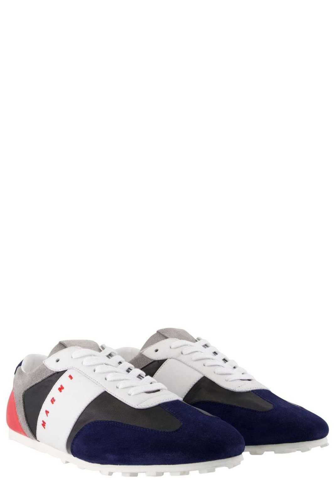 Marni Logo Printed Colourblock Lace-Up Sneakers