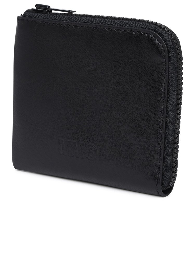 ☆MM6 Maison Margiela☆ Logo  Around Wallet Black XS63UI Mm6 Maison Margiela Logo Wallet In Black | ModeSens