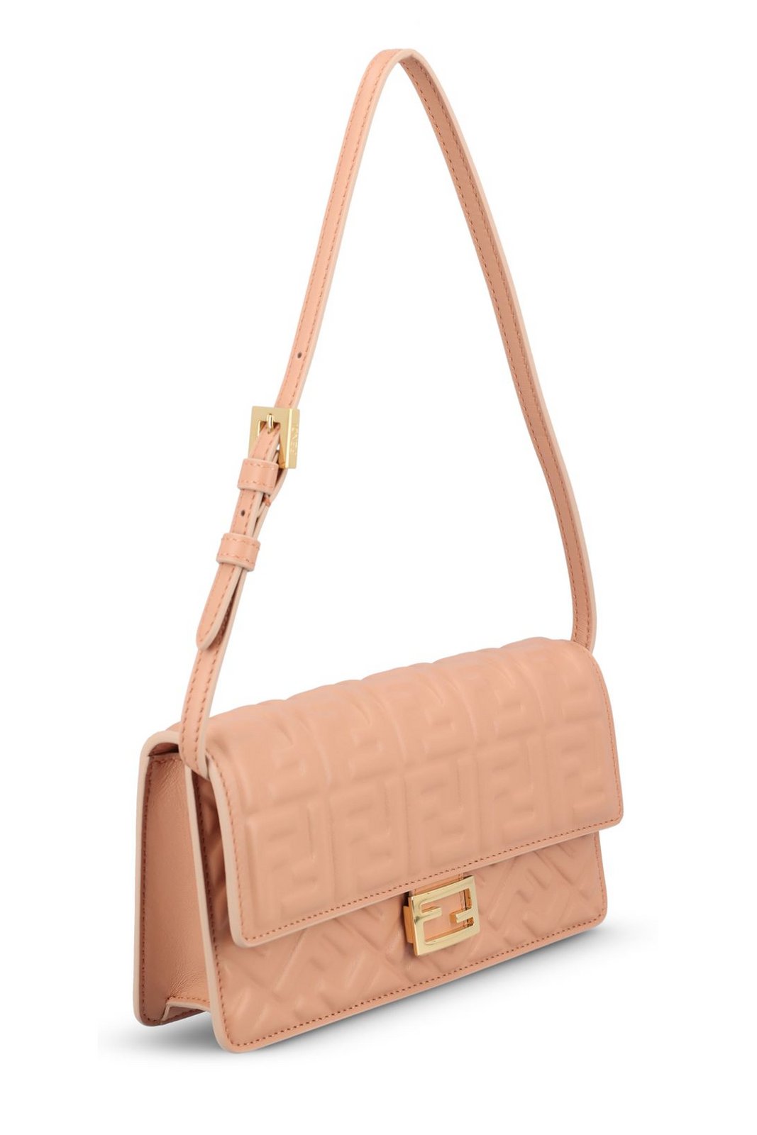 Fendi Baguette FF Embossed Chain-Linked Wallet